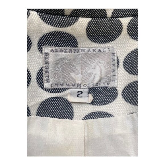 Alberto Makali Polka Dot Blazer Jacket Cotton/Spandex Size S Made In USA - Picture 7 of 7